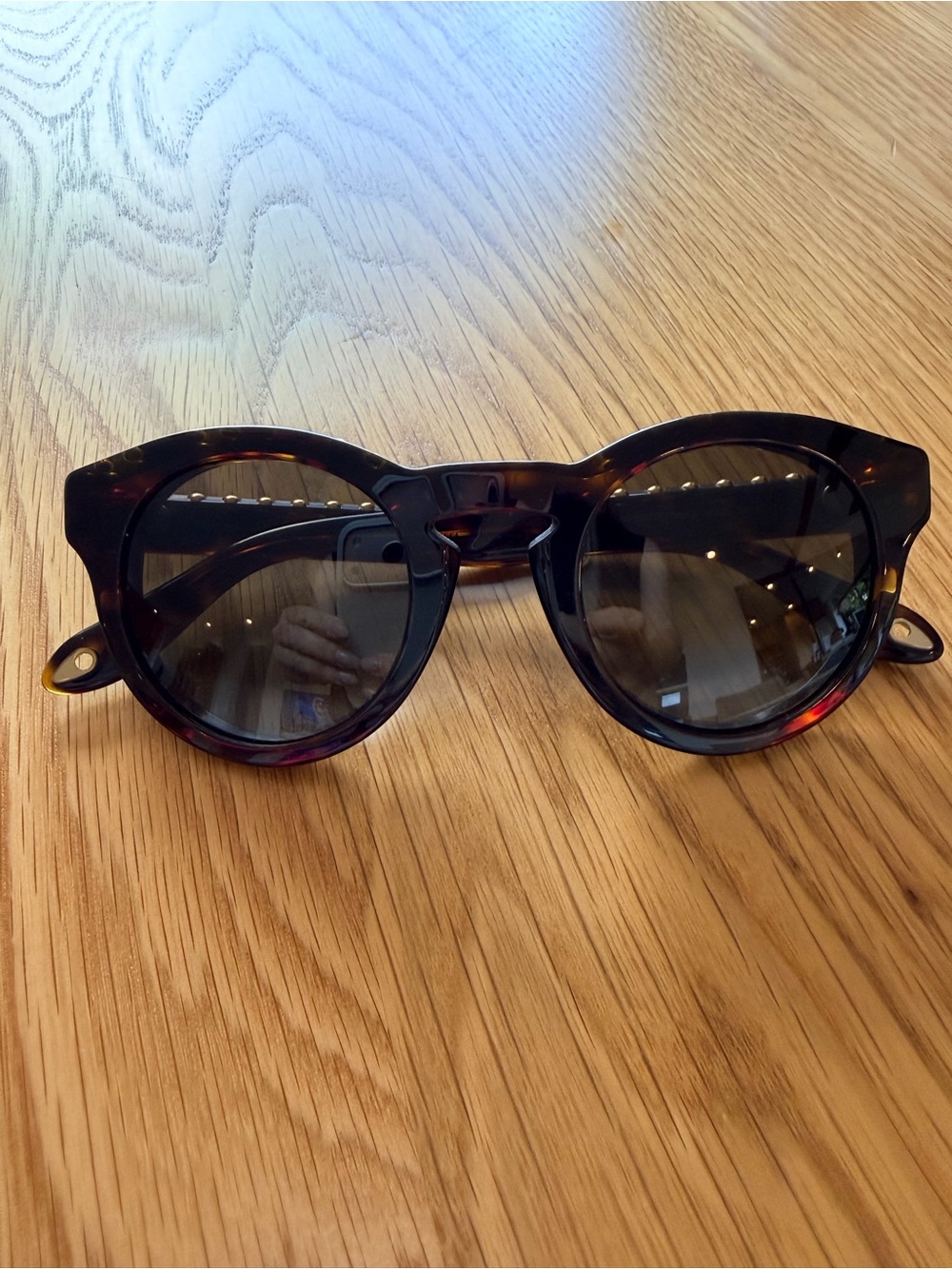 Givenchy Tortoiseshell Round Sunglasses with Dark Lenses